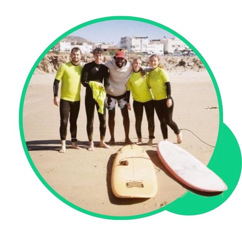 group of surfers